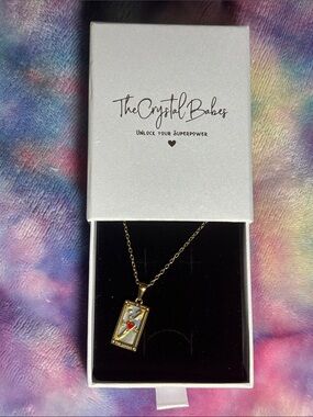 Authentic The Lovers ❤️tarot card necklace 18k plated from The Crystal Babes 🆕
